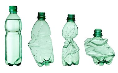 Empty used trash bottle ecology environment clipart