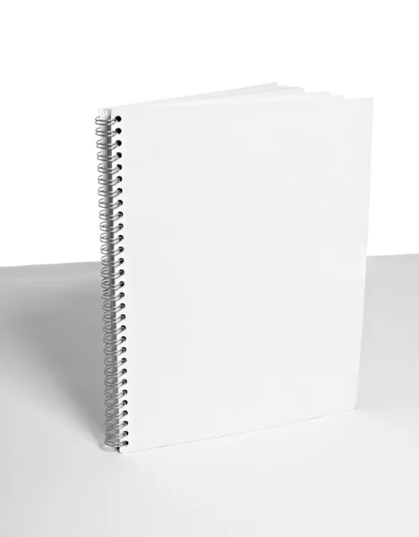 Biały notebook pusty szablon — Zdjęcie stockowe