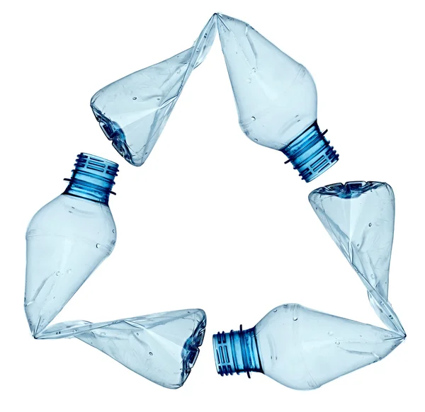 Порожнє екологічне середовище використаної пляшки сміття — стокове фото