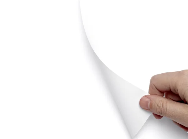 White blank page curl — Stock Photo, Image