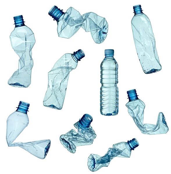 Порожнє екологічне середовище використаної пляшки сміття Стокова Картинка