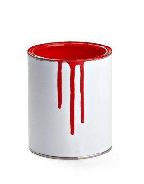 Paint color tin can and brush clipart