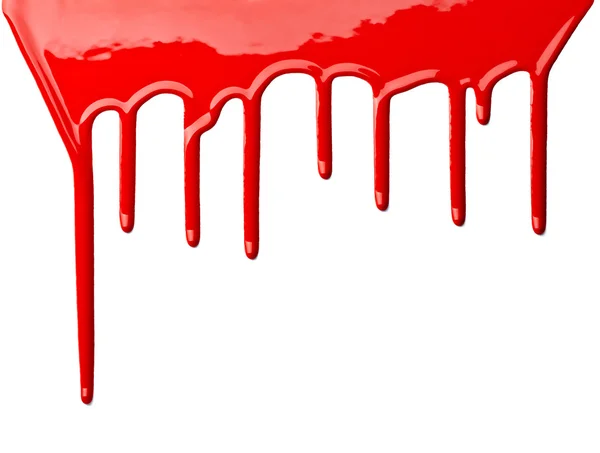 Red paint leaking art — Stock Photo, Image