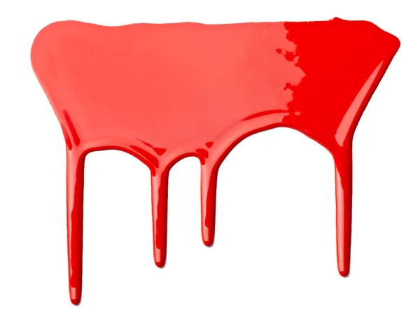 Red paint leaking art — Stock Photo, Image