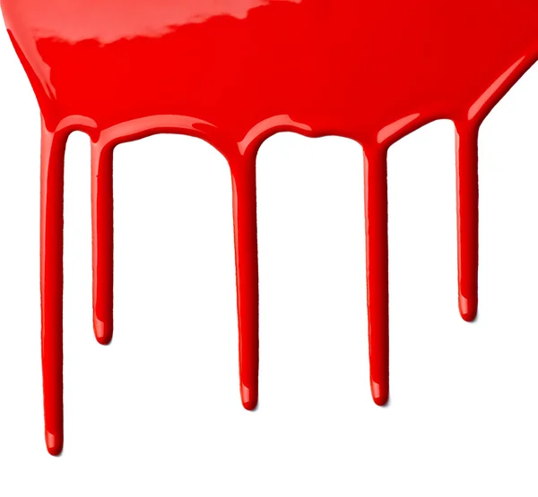 Мистецтво протікання червоної фарби — стокове фото