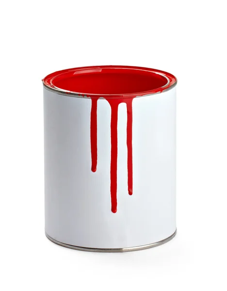 Stock image Paint color tin can and brush