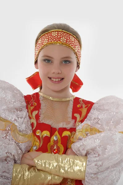 Дівчина в російських традиційний одяг — стокове фото