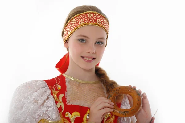 Fille en russe vêtements traditionnels — Photo