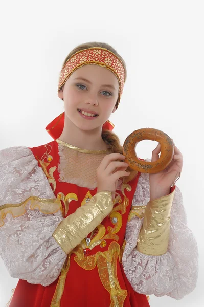 Kız Rus geleneksel giyim — Stok fotoğraf
