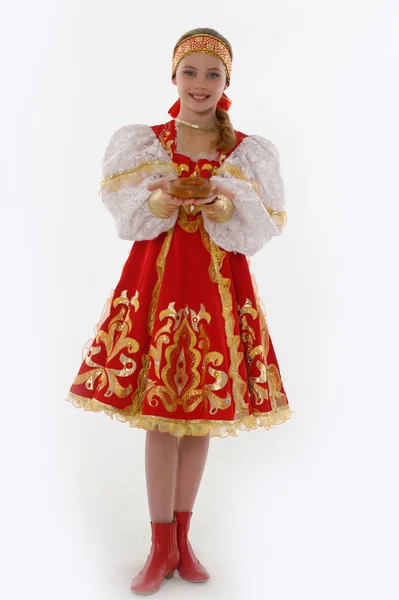 Orosz hagyományos ruha lány — Stock Fotó