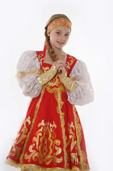 Menina em russo roupas tradicionais — Fotografia de Stock
