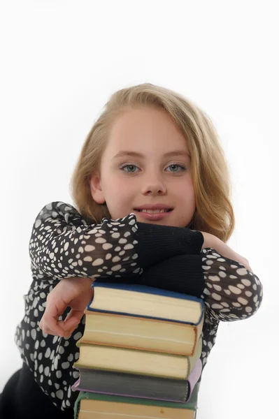 Kitaplar ile kız öğrenci — Stok fotoğraf