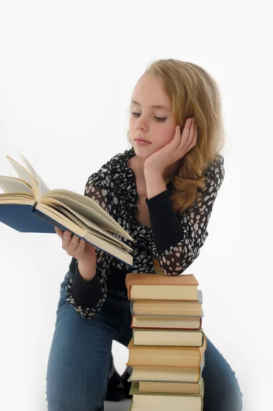 Studentessa con libri — Foto Stock
