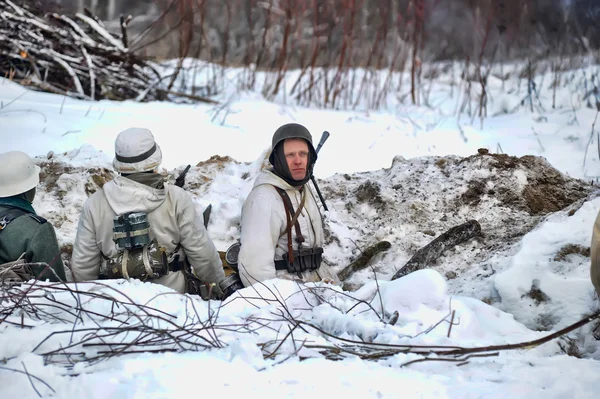 stock image Military historical reconstruction of World War II.