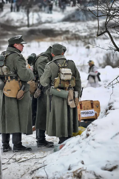 stock image Military historical reconstruction of World War II.