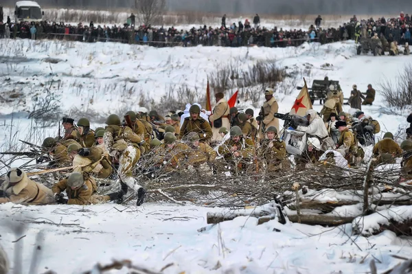 stock image Military historical reconstruction of World War II.