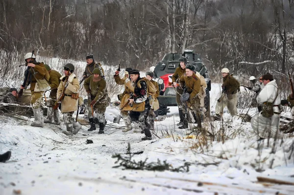 stock image Military historical reconstruction of World War II.