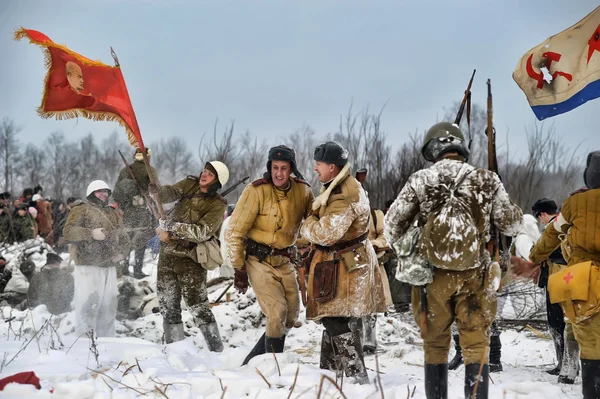 Militära historisk rekonstruktion av andra världskriget. — Stockfoto