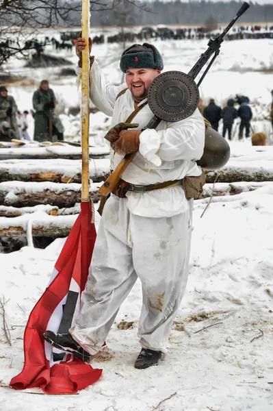 stock image Military historical reconstruction of World War II.