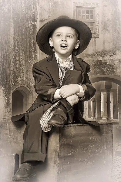 stock image Little boy and a hat