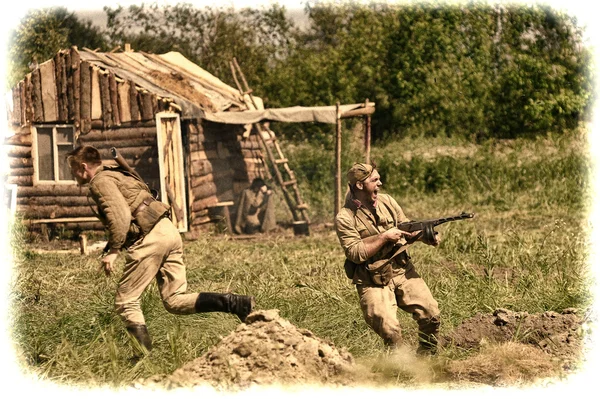 Reconstrução das batalhas da segunda guerra mundial — Fotografia de Stock