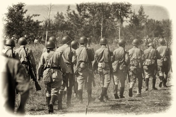 stock image Reconstruction of the battles of the second world war