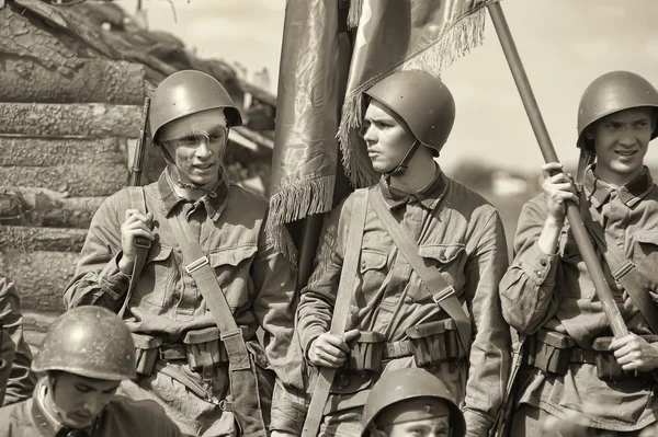 Ricostruzione delle battaglie della seconda guerra mondiale — Foto Stock