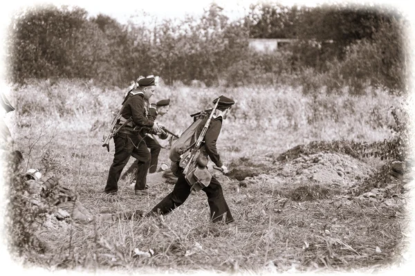 stock image Reconstruction of the battles of the second world war