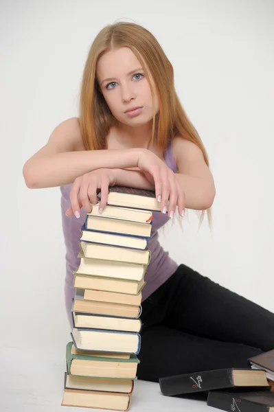 Μαθητής με βιβλία — Φωτογραφία Αρχείου