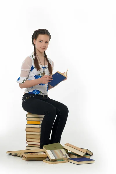 Lány könyvvel — Stock Fotó