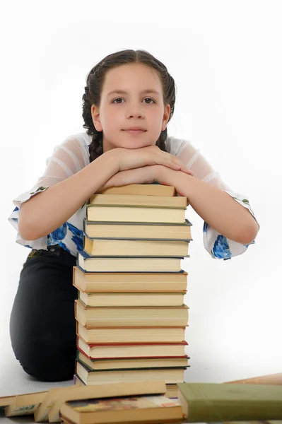 Menina com livro — Fotografia de Stock