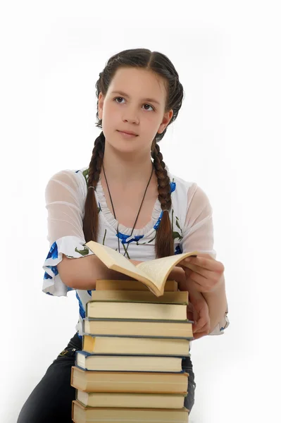Mädchen mit Buch — Stockfoto