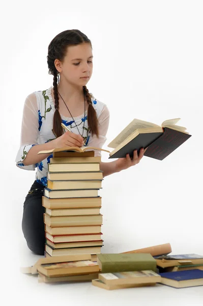 Dziewczyna z książką — Zdjęcie stockowe