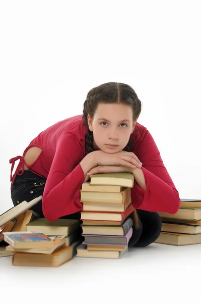 Mädchen mit Buch — Stockfoto