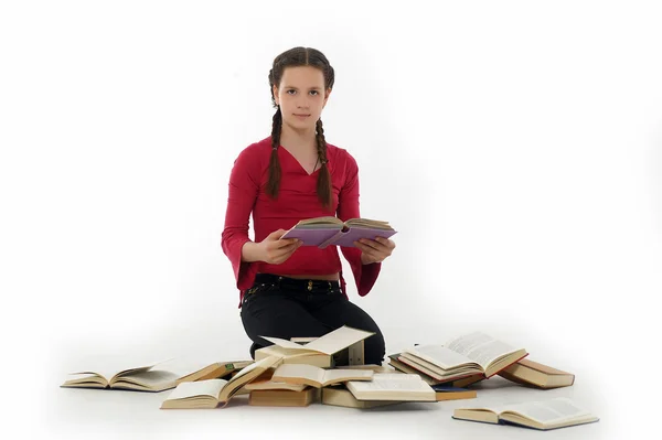Chica con libro — Foto de Stock