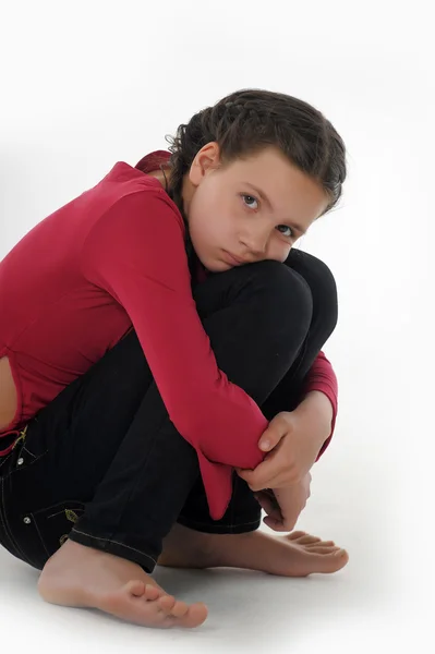 A menina adolescente na depressão — Fotografia de Stock