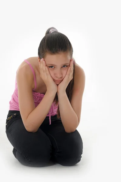 Flickan tonåring i depression — Stockfoto