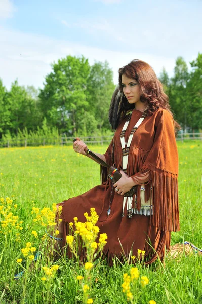 아메리칸 인디언 소녀 — 스톡 사진