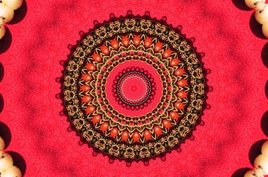 Red circular ornament clipart