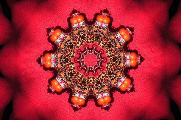 Ornamento circolare rosso — Foto Stock