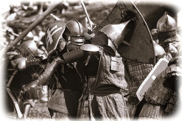 stock image Medieval knights in armor