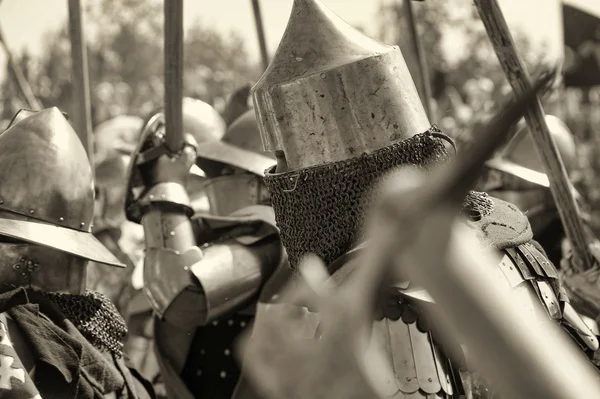 Medieval knights in armor — Stock Photo, Image