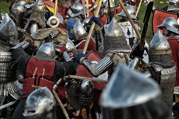 Slagsmål av medeltida riddare — Stockfoto