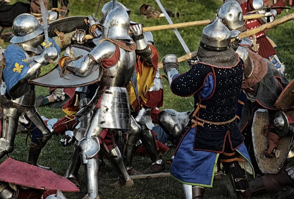 Walki średniowiecznych Rycerzy — Zdjęcie stockowe