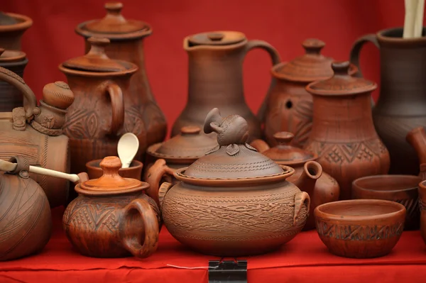 Vasos de potes de barro para venda — Fotografia de Stock