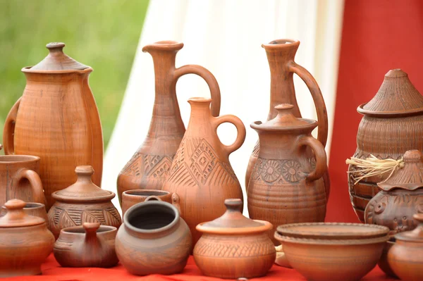Clay pots vases for sale — Stock Photo, Image