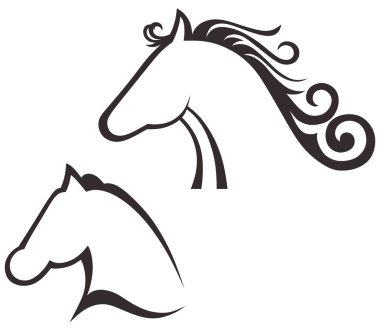 Set of black horses clipart