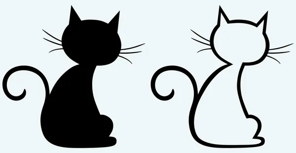 Schwarze Katzensilhouette — Stockvektor