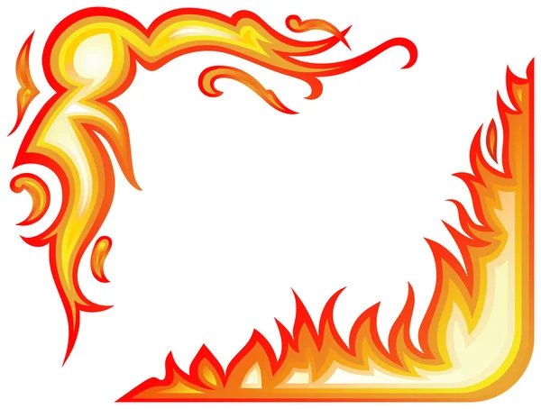 Conjunto de vetores: chamas de fogo - colagem — Vetor de Stock