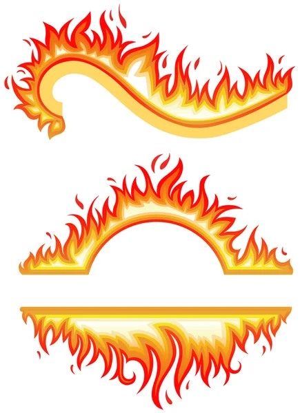 Wektor zestaw: ogień płomienie - kolaż — Wektor stockowy